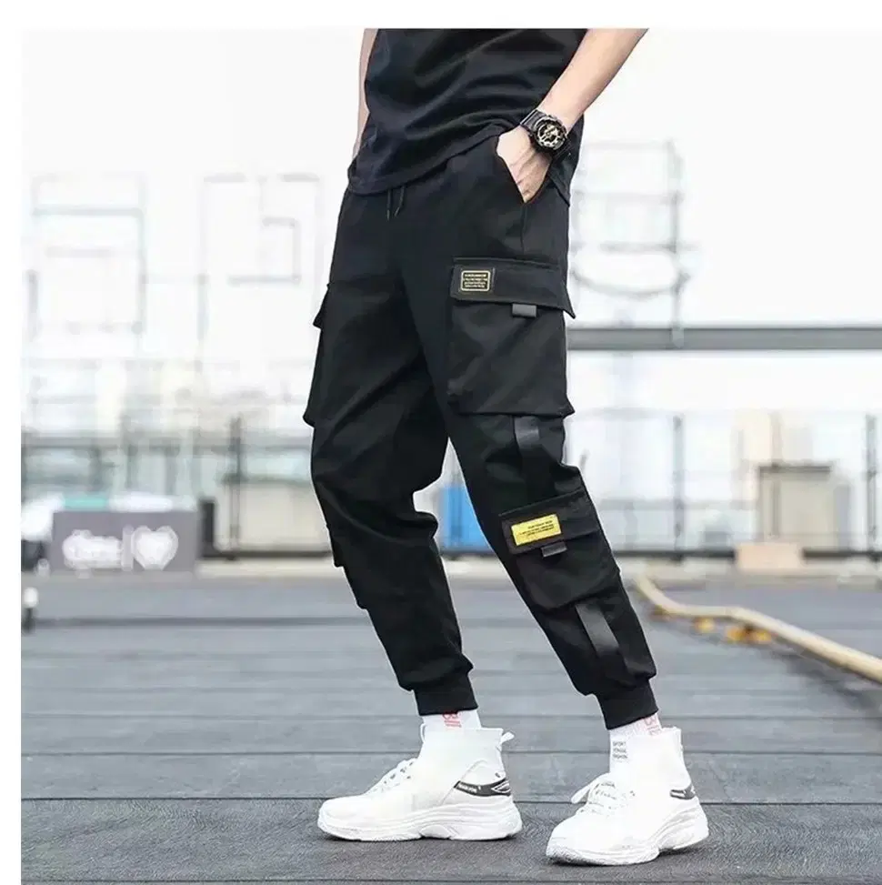 Cargo pants English detail label sporty practical modern men's pants