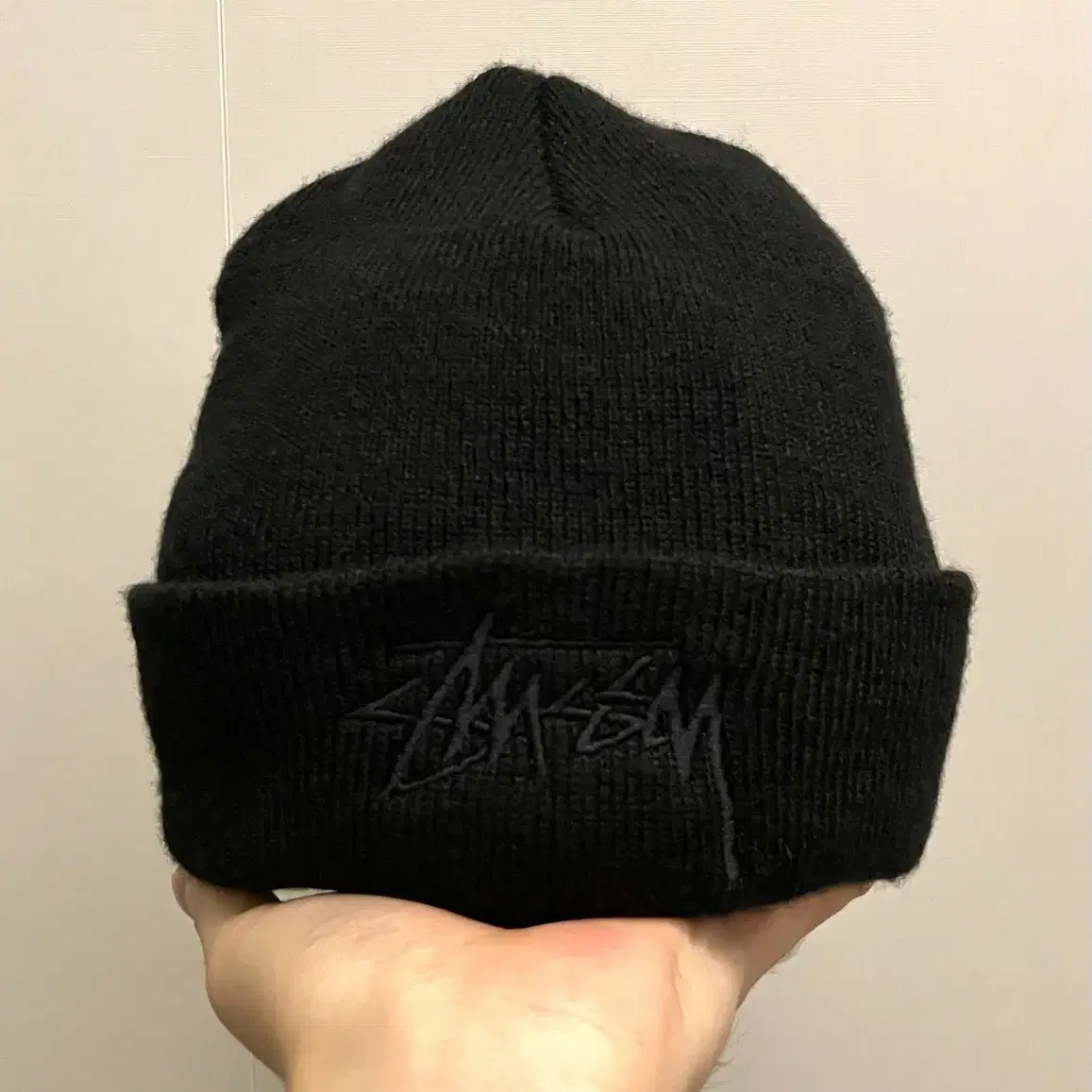 (F)Stussy 스투시 스톡 로고 아크릴 비니 트리플블랙