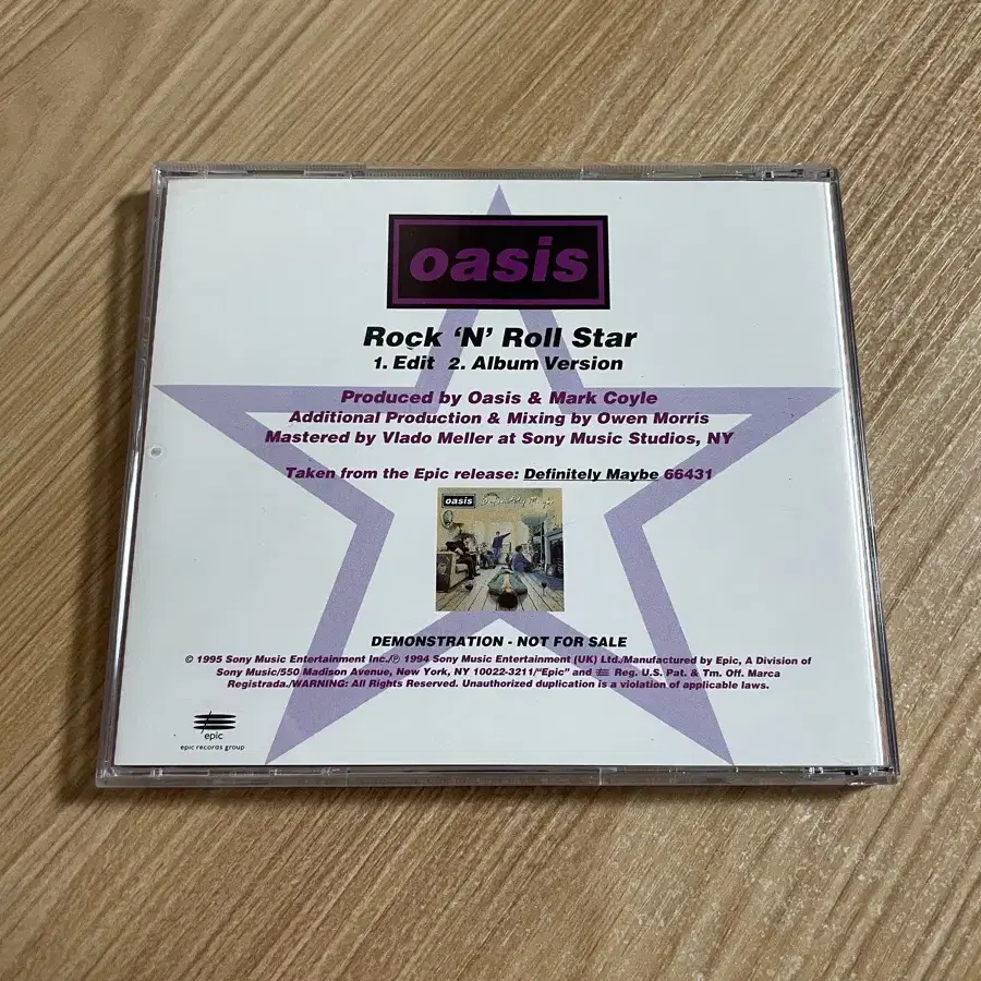 오아시스 Rock N Roll Star 미국 프로모 싱글 CD