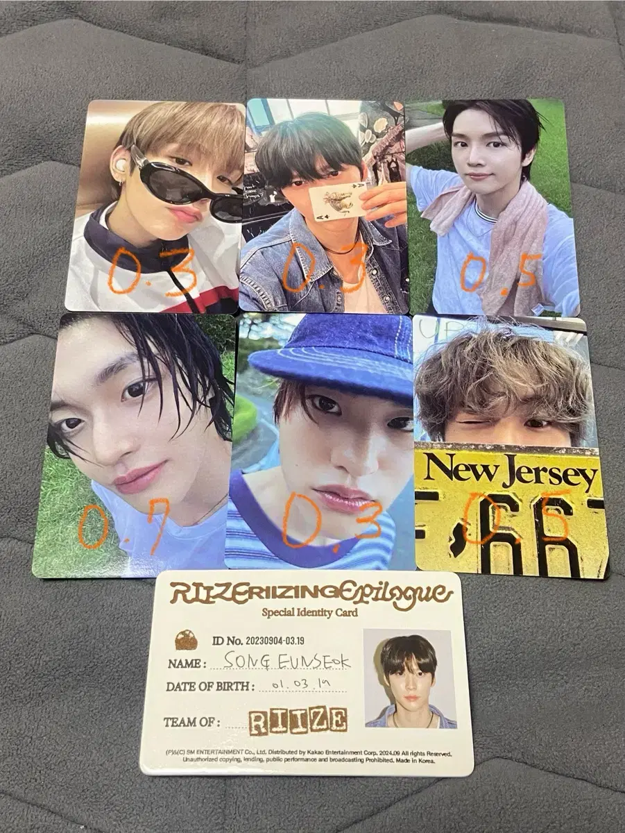 Rize Epilogue photocard nfc kard wts shotaro eunseok sungchan wonbin sohee chanyoung