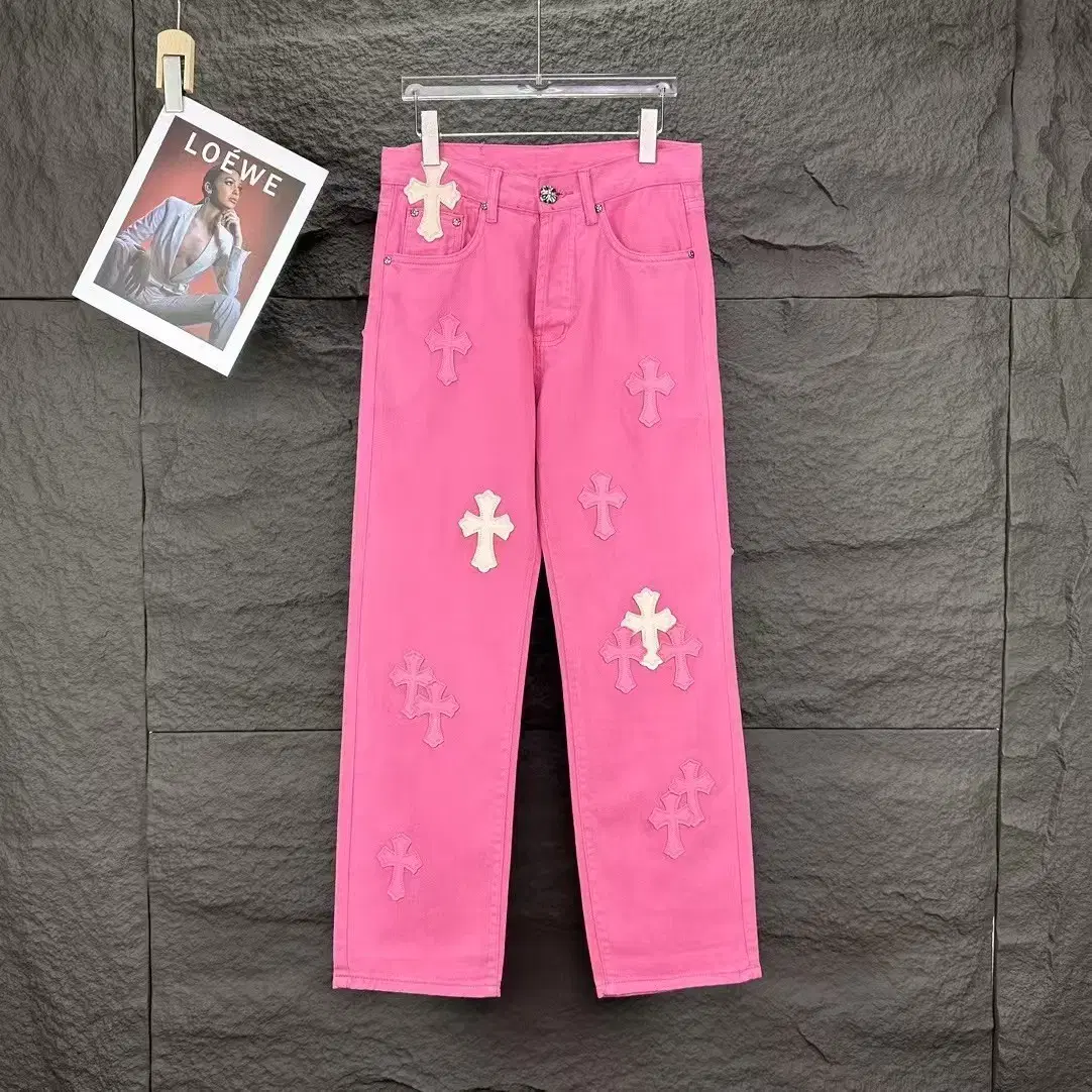 Chrome Hearts Pink Denim Pants size M