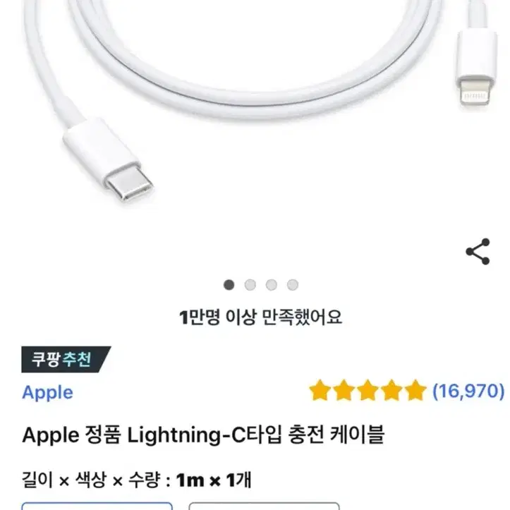 (미사용) Apple 정품 Lightning-C타입 충전 케이블