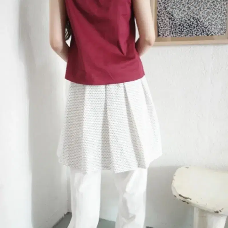 오무수히 dot skirt pants set