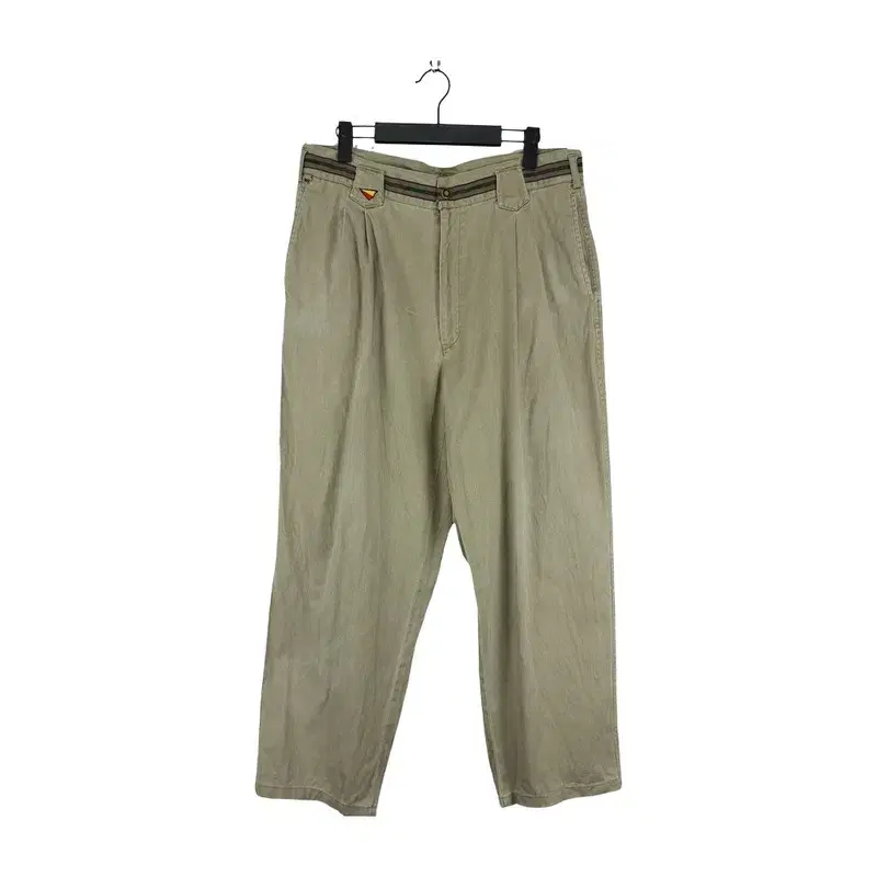 Manwanshop Vintage Two-Tuck Beige Denim Chino Pants M03490