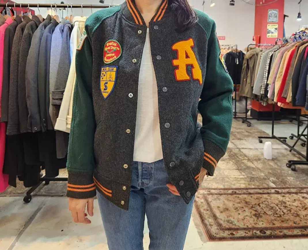 Japanese Edition 90s Bowling Club Vintage Wool Varsity Jacket