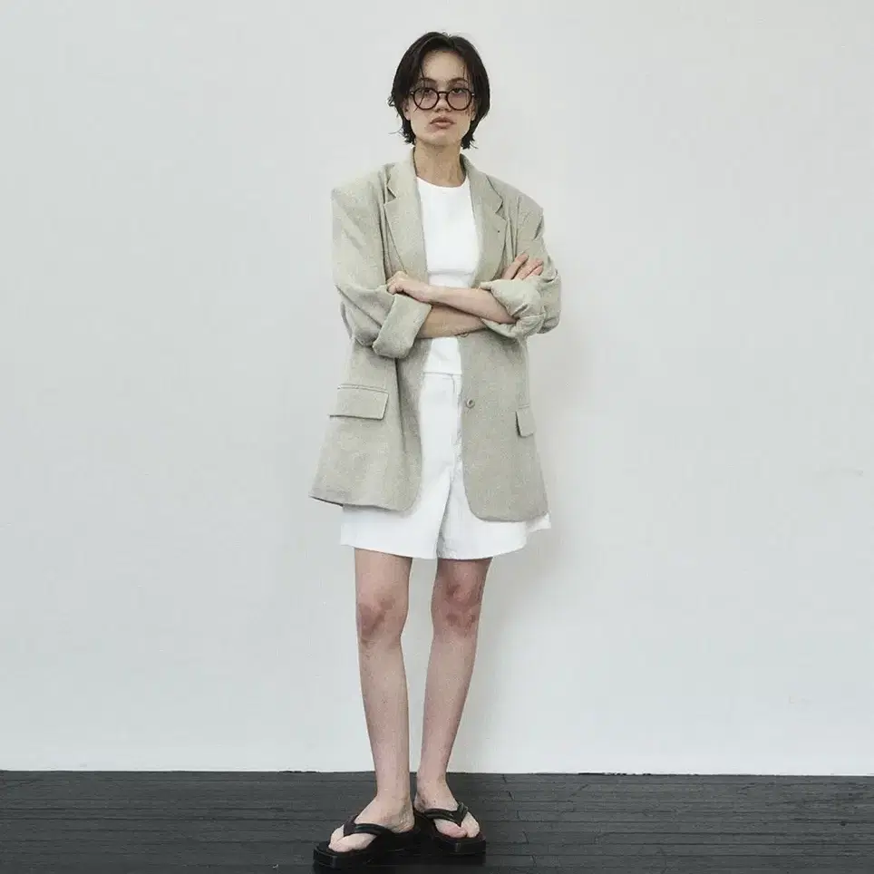 어그스트 natural linen jacket (beige)