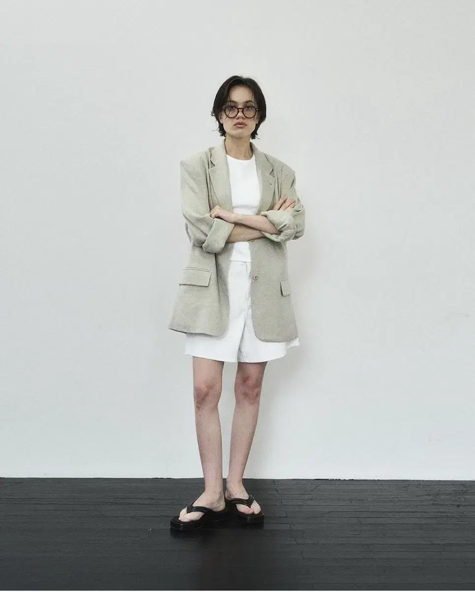 어그스트 natural linen jacket (beige)