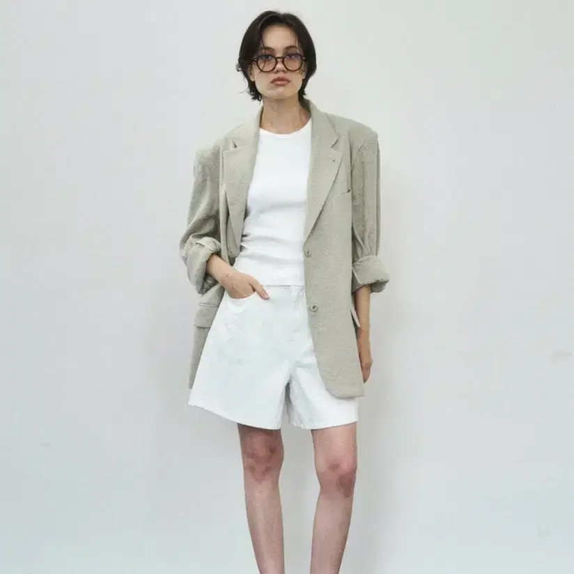 어그스트 natural linen jacket (beige)