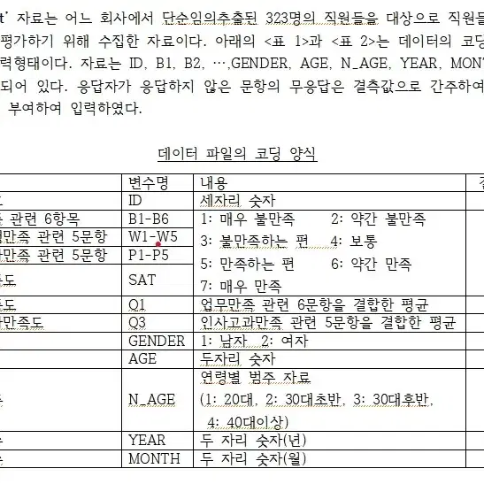 spss 코딩 외주