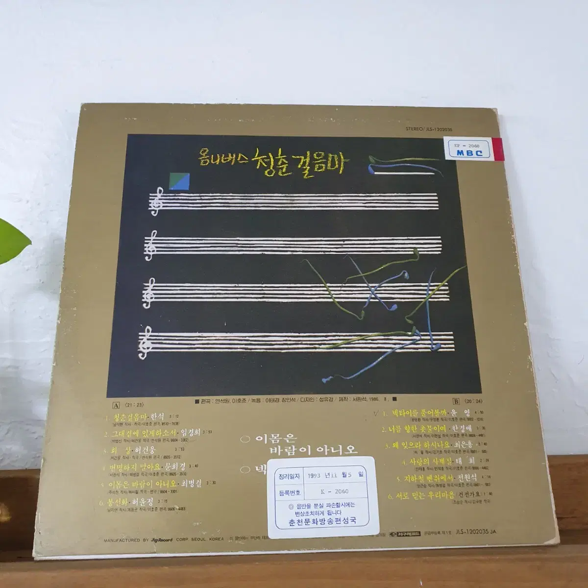 옵니버스  청춘걸음마 LP  비매1986 허윤정.최병걸.한경애.전원석.