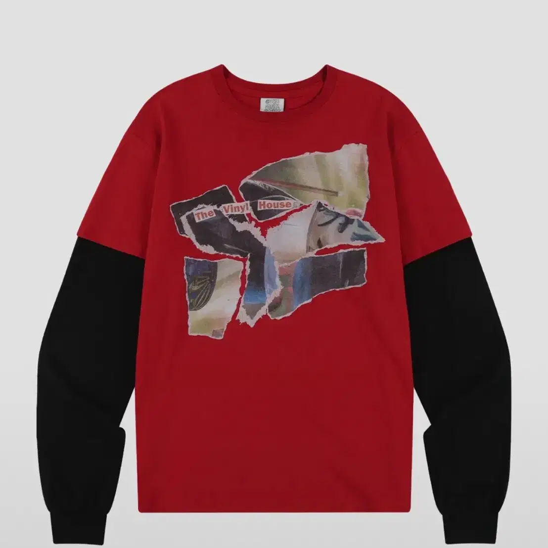 더바이닐하우스TORN PAPER LS TEE RED