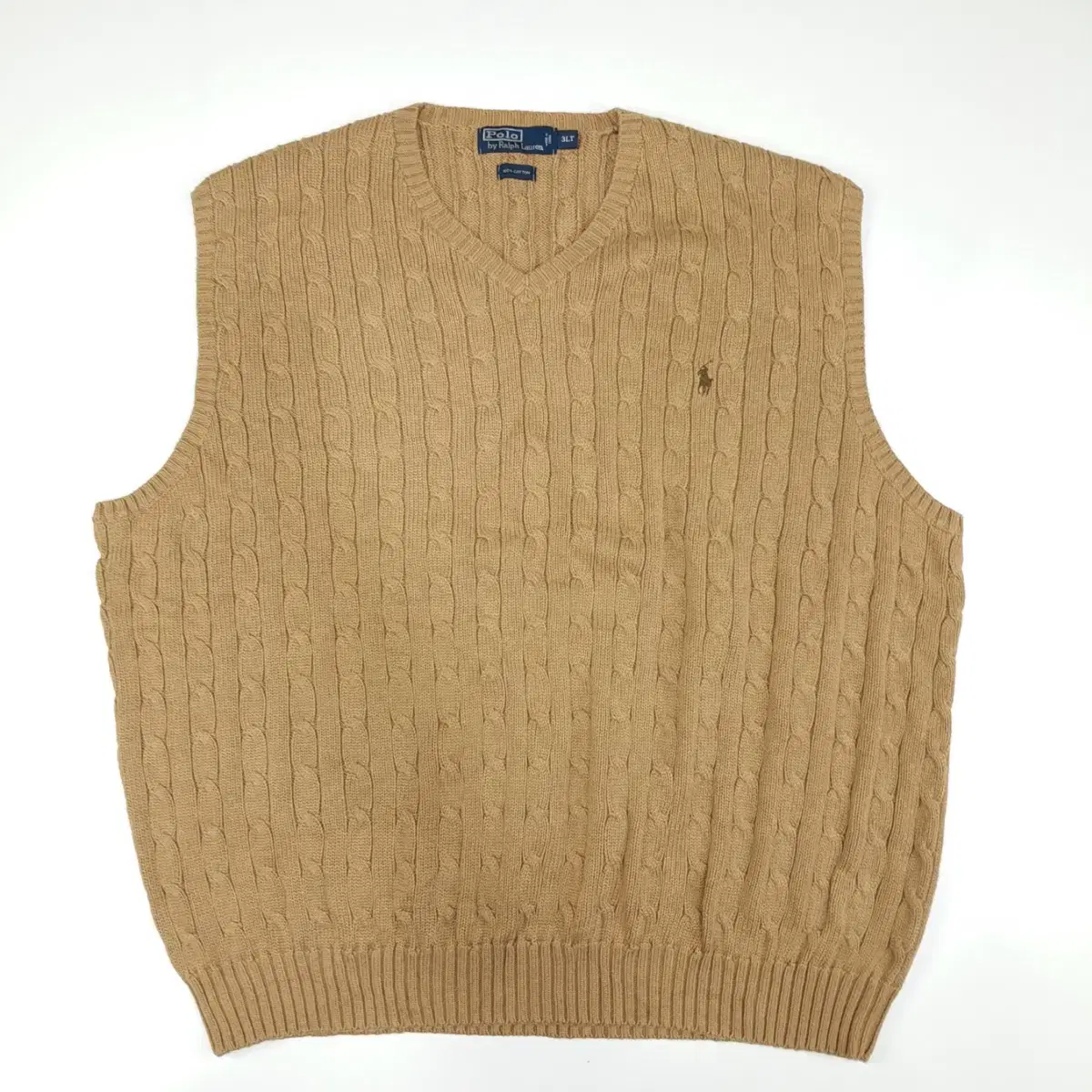 (CT774) 3XL 폴로 브라운 꽈배기 니트 조끼 베스트 knit