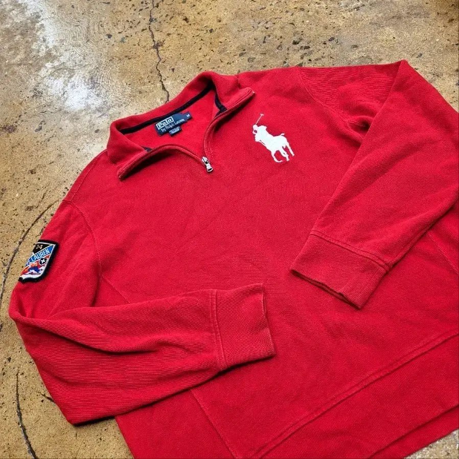 [ Genuine/M ] Poloralprene Big Pony Half Zip Up