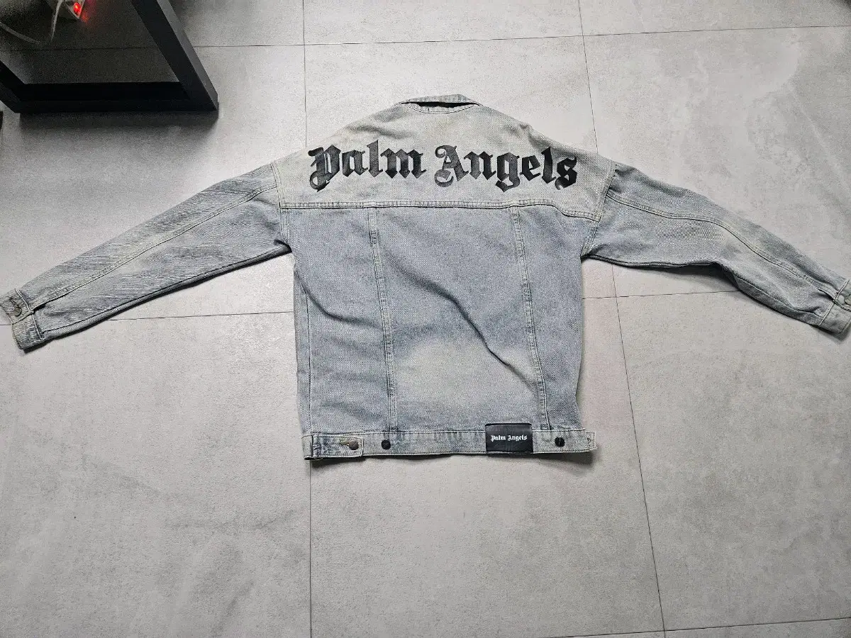 Palm Angels Light Bloo Back Logo Denim Jacket