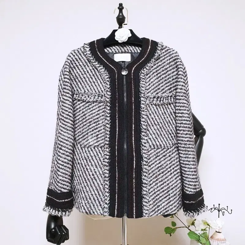 han) sjsj italian sheepskin fabric tweed jacket thickness women44