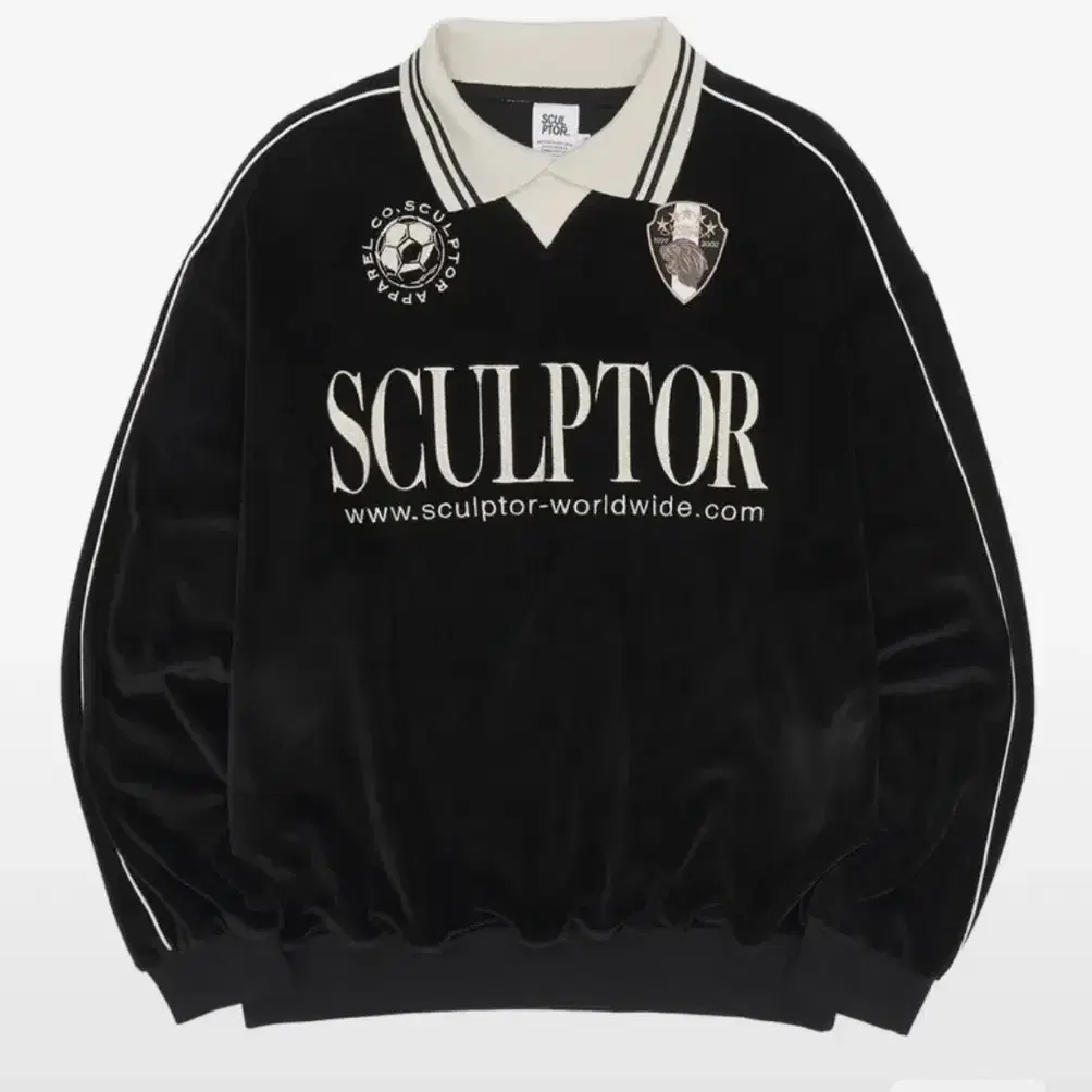 스컬프터 Velour Soccer Jersey Black 풋볼티