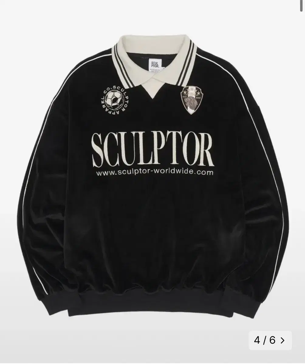 스컬프터 Velour Soccer Jersey Black 풋볼티