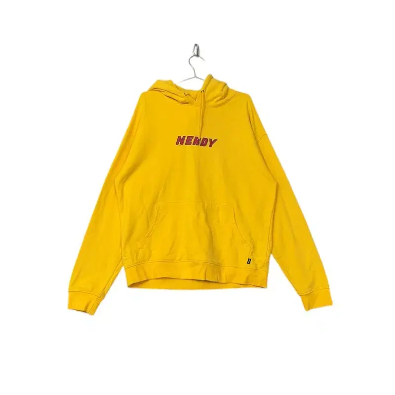 [NUDE] Printed Logo Overfit Yellow Hoodie L