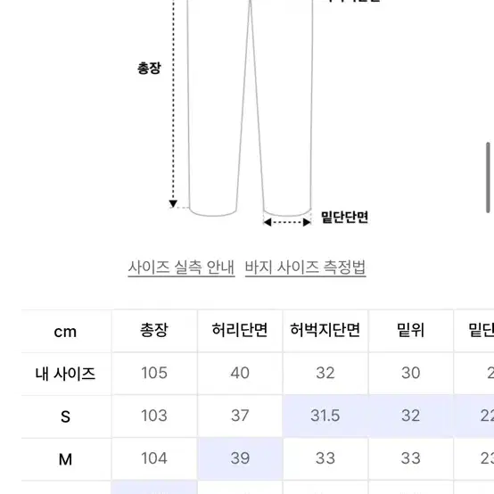 파르티멘토 와이드 스트레이트 데님 팬츠 내추럴 s