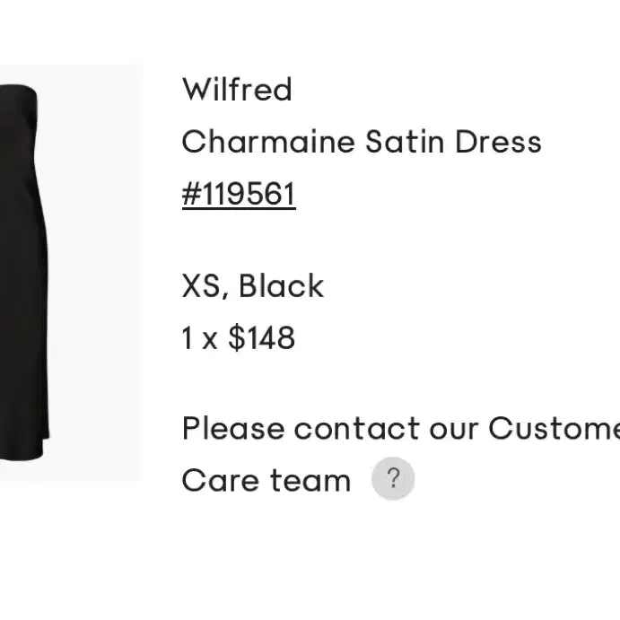 아릿지아 Aritzia charmaine satin dress XS 블랙