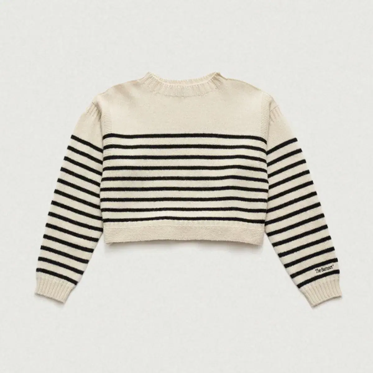 더바넷 Shetland Marine Striped Knit Sweater