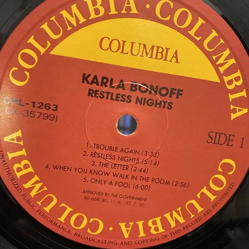 KARLA BONOFF LP / AA6127