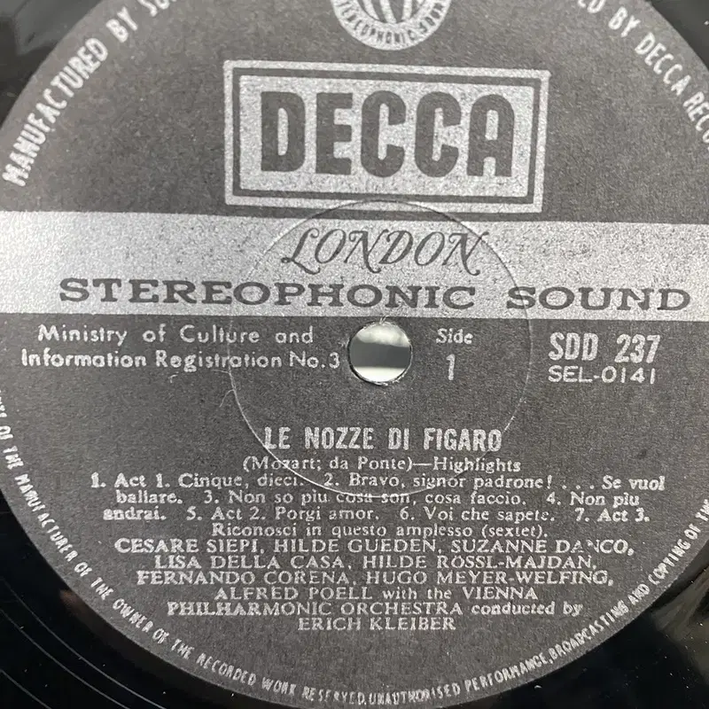 MOZART LE NOZZE LP / AA6134