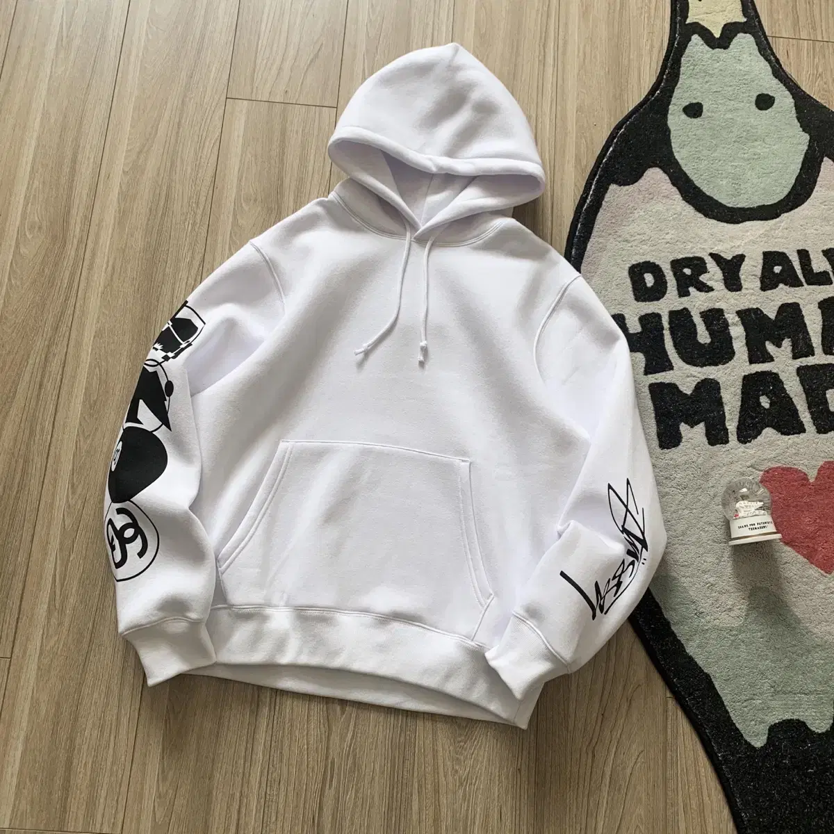 Stussy Hoodie 8-Ball White Size S M