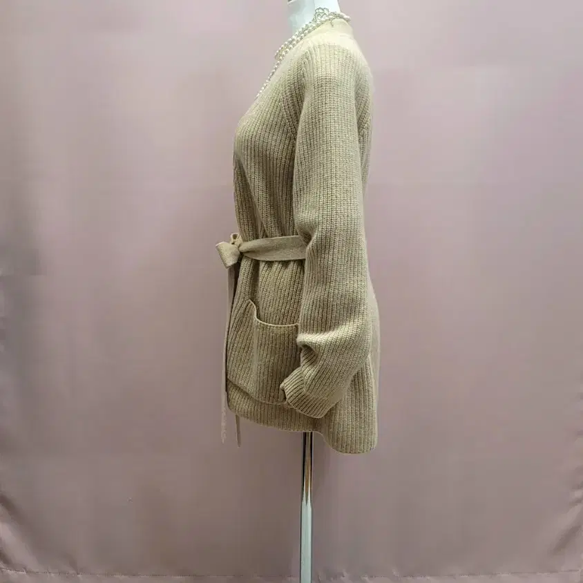 FINE CASHMERE 울 가디건 제천끈 세트