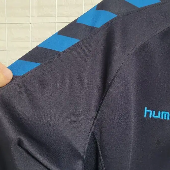 [4XL]hummel험멜 네이비x블루로고사이드라인 빅사이즈져지 XXXXL