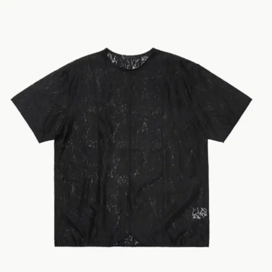 비롯 birrot rose lace t-shirt black