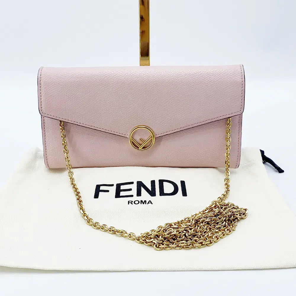 Fendi Keum Logo WOC Baby Pink Chain Bag Crossbody Shoulder Bag