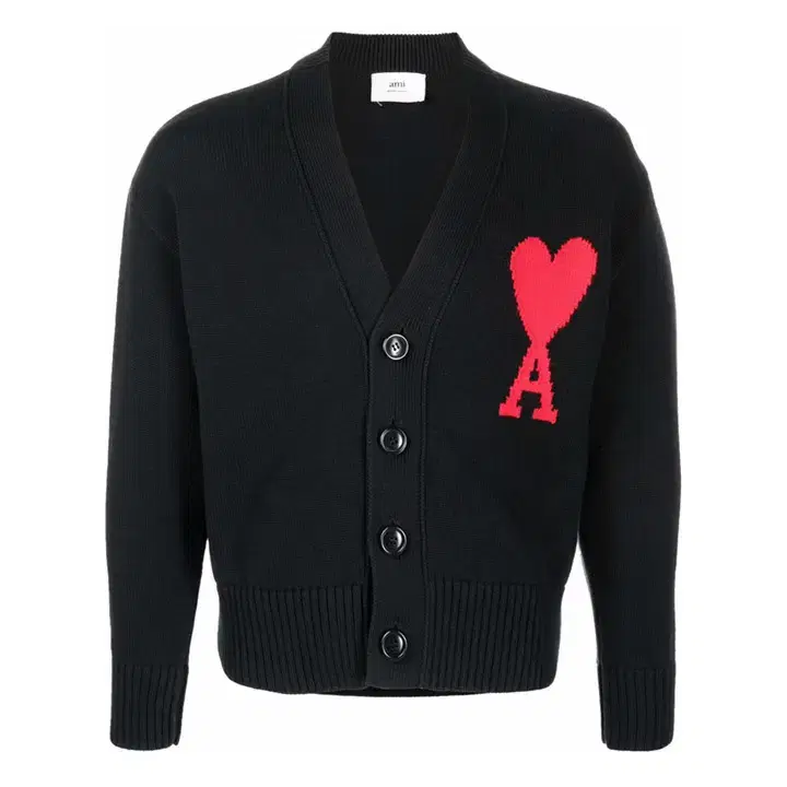 [AMI] Big Heart Logo Embroidered Cardigan E22UKC003 016 009