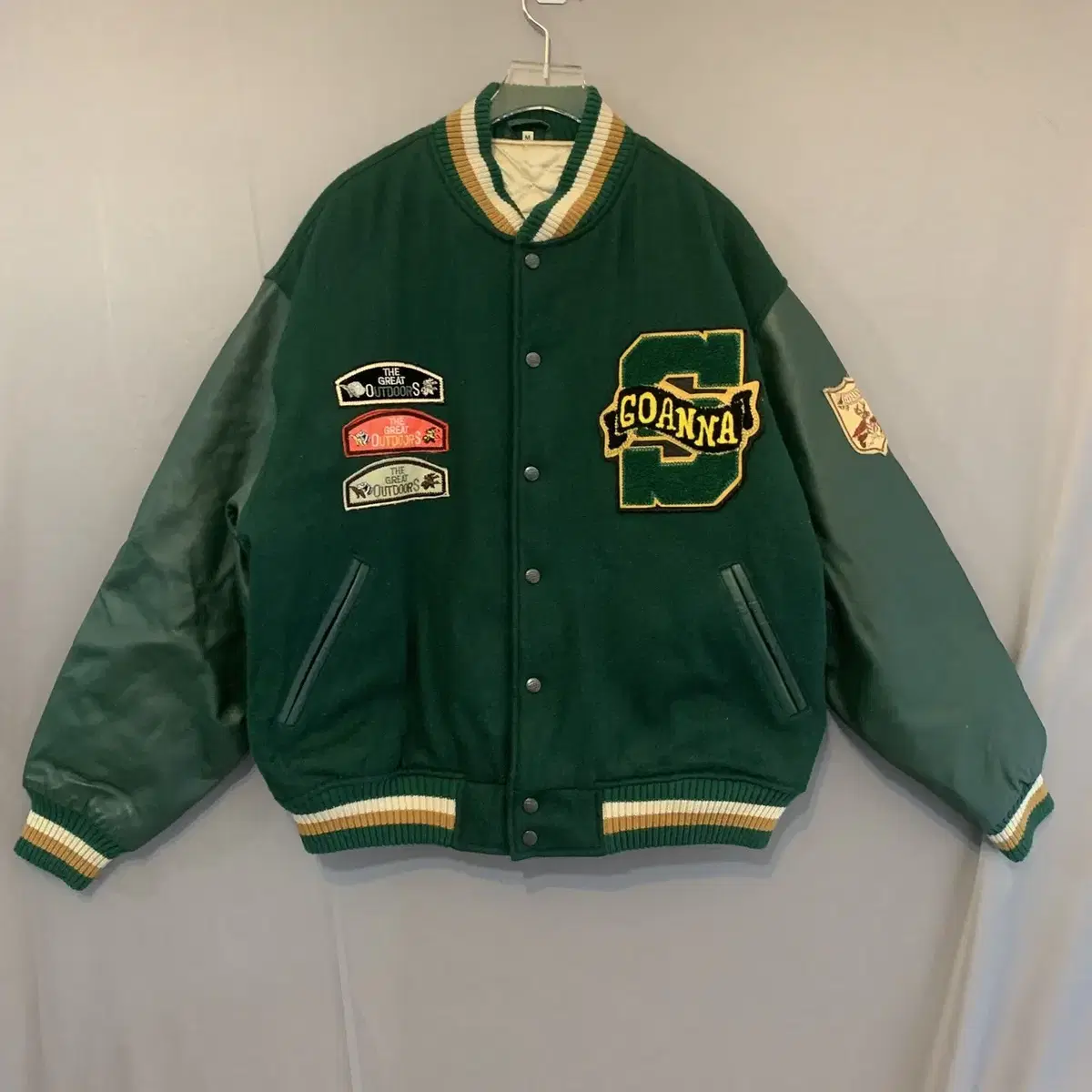 M Goannatim Overfit Old School Vintage Wool Varsity Stadium Jacket