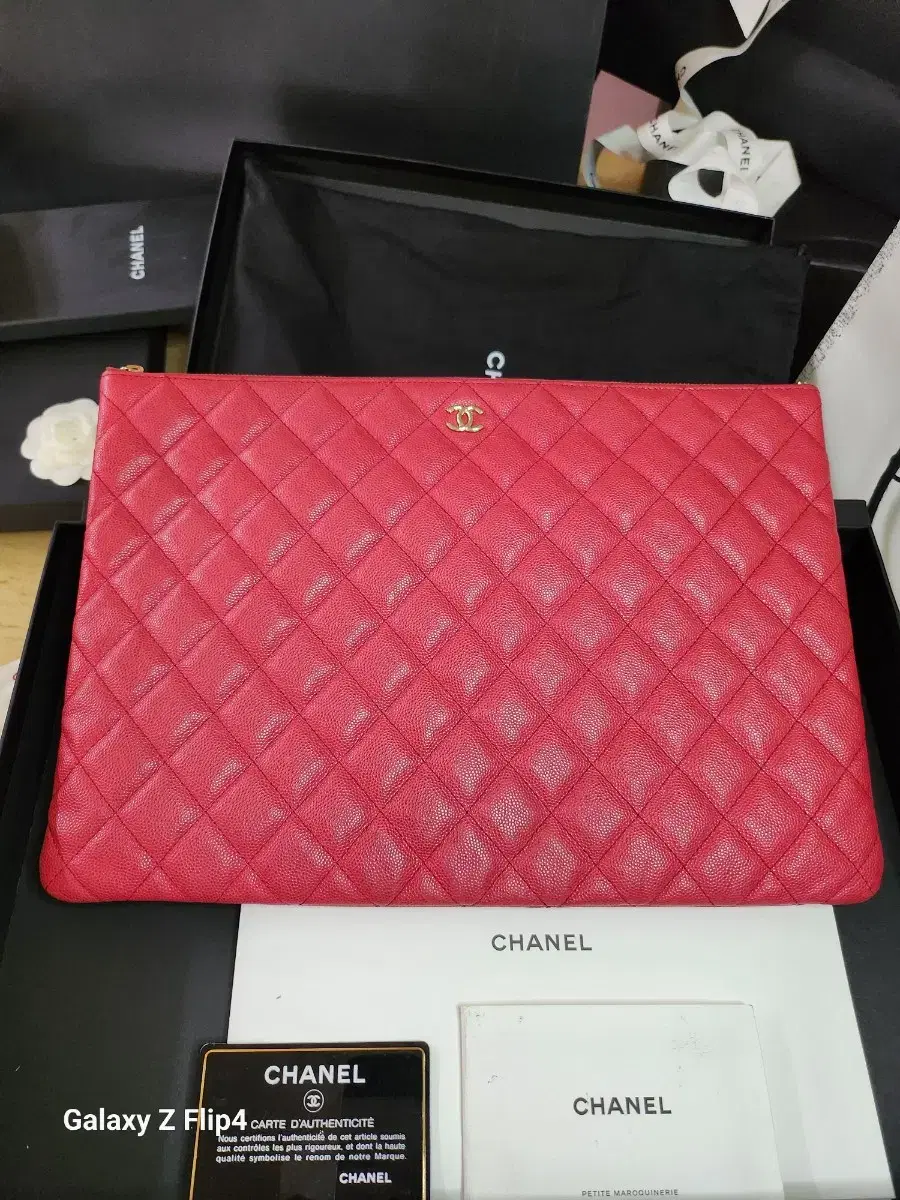 Chanel Genuine Clutch Large ChampagneGold Caviar