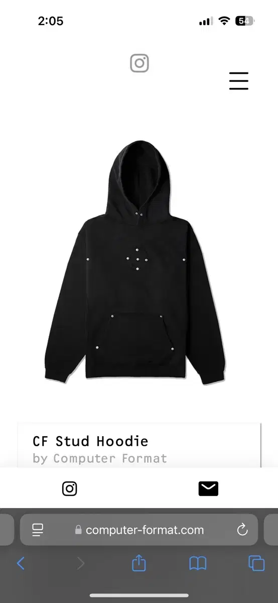 [M] Computer Format CF Stud Hoodie 스터드 후