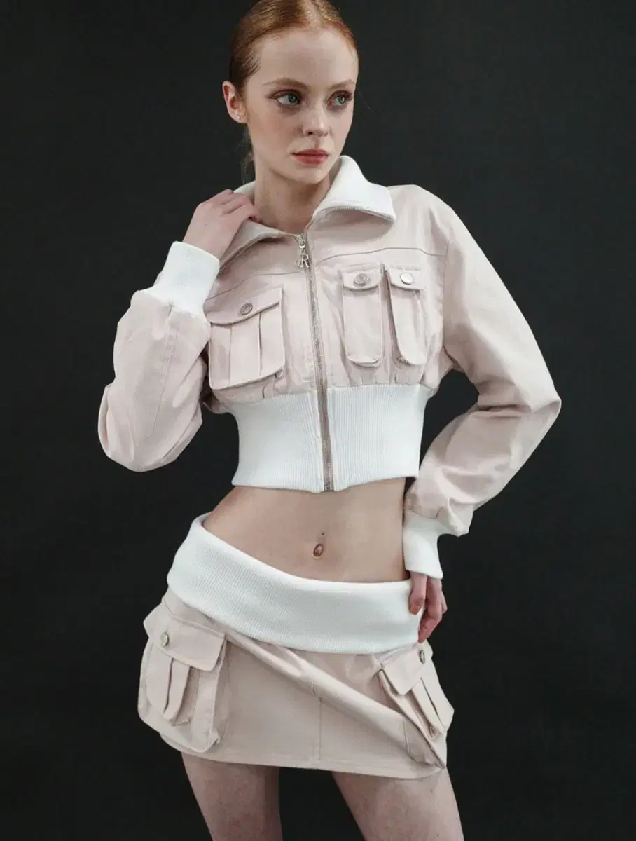 드라이로즈  RIB POCKET JACKET(pink) 팝니다