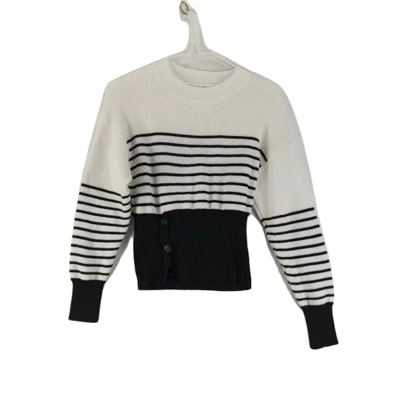 E7007 Women's FREE Crew Neck Striped Waistband Knit/Dirk