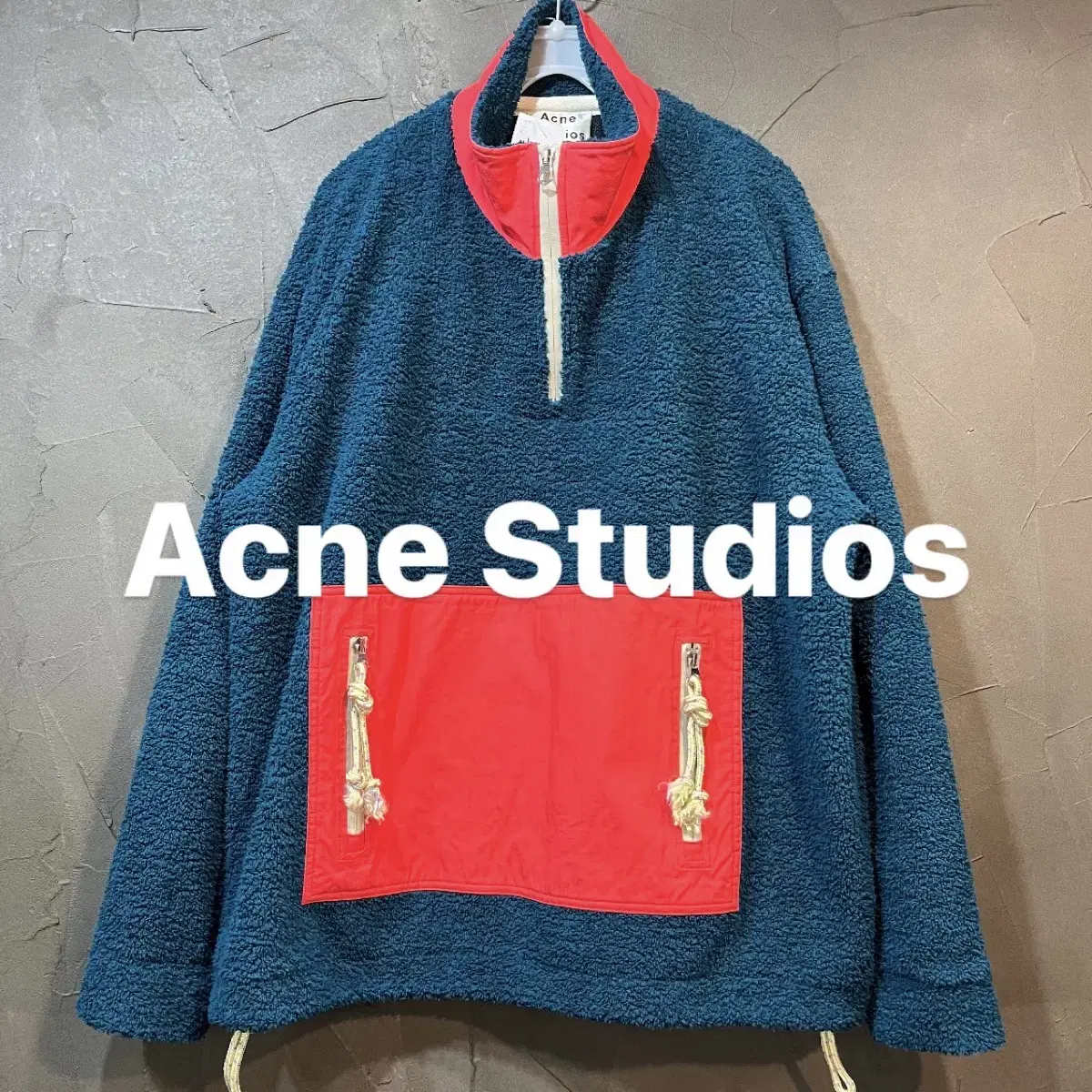 [L] Acne Studios vahn zip-up fleece jacket