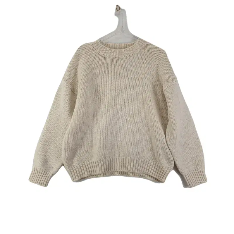 E7032 OLZE Women's Free Beige Plain Round Knit/Dirk