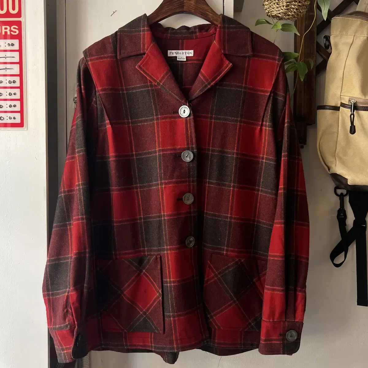 [L]PENDLETON Made in USA 타탄체크  울 자켓