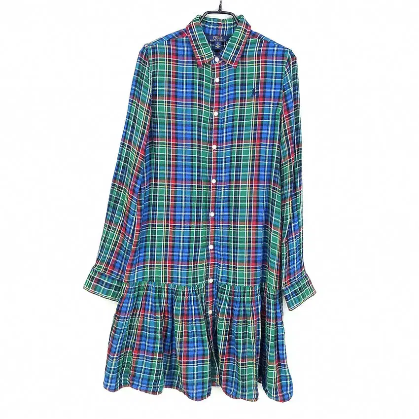 Polo Ralph Lauren Women's Check Shirt Mini ONEPIECE Green (HU34685)