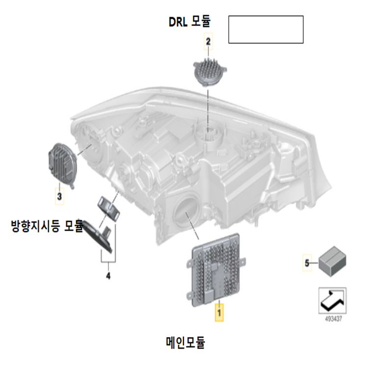 BMW G20 LED 헤드라이트 전조등 LED모듈 발라스터