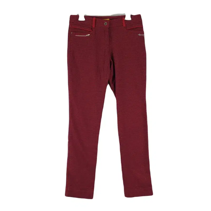 E7085 Lewis Castell Women's 64 Red Patterned Woolen Pants/Dirk