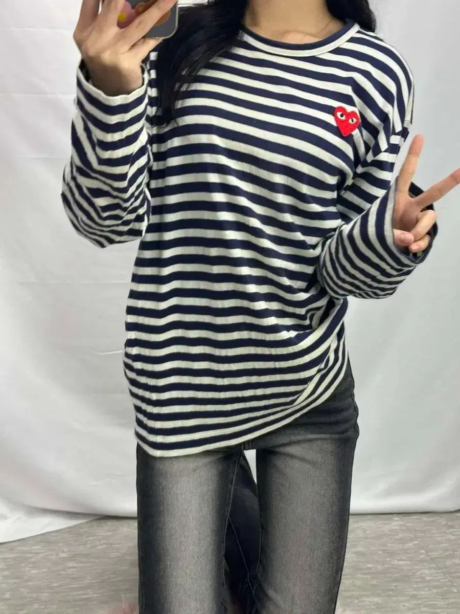 Comme des Garçons Song Striped Border Tee Long Sleeve (L)