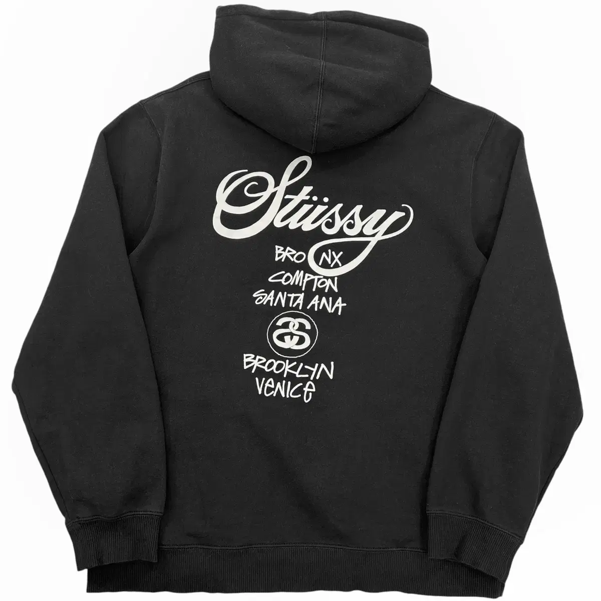 (XL) Stussy worldtour Big Logo Sweat Hoodie Black