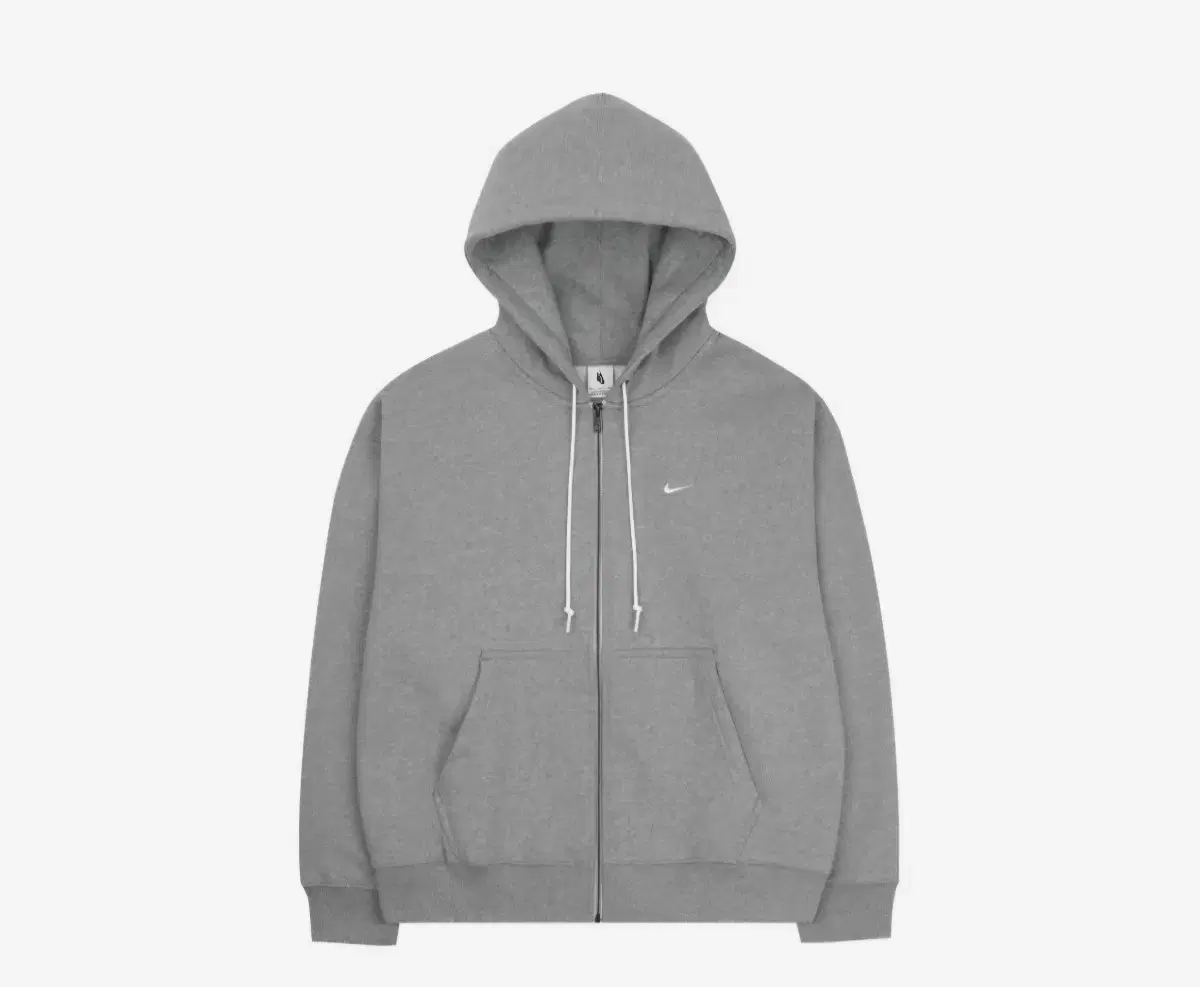 Nike NRG Solo Swoosh Full Zip Up Hoodie Dark Grey Heather - Asia