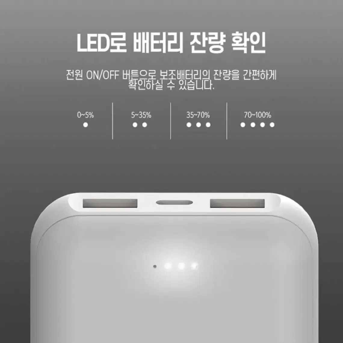 (새상품) 대용량 LED 보조배터리 20000mAH C타입 8핀 5핀