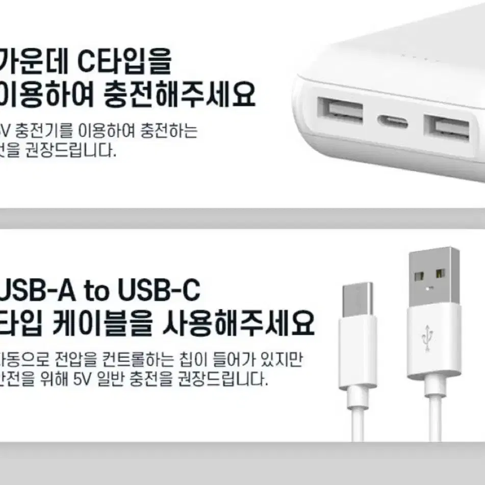 (새상품) 대용량 LED 보조배터리 20000mAH C타입 8핀 5핀