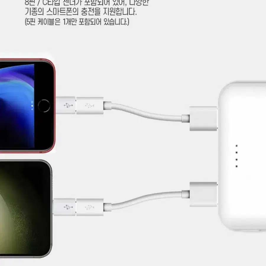 (새상품) 대용량 LED 보조배터리 20000mAH C타입 8핀 5핀